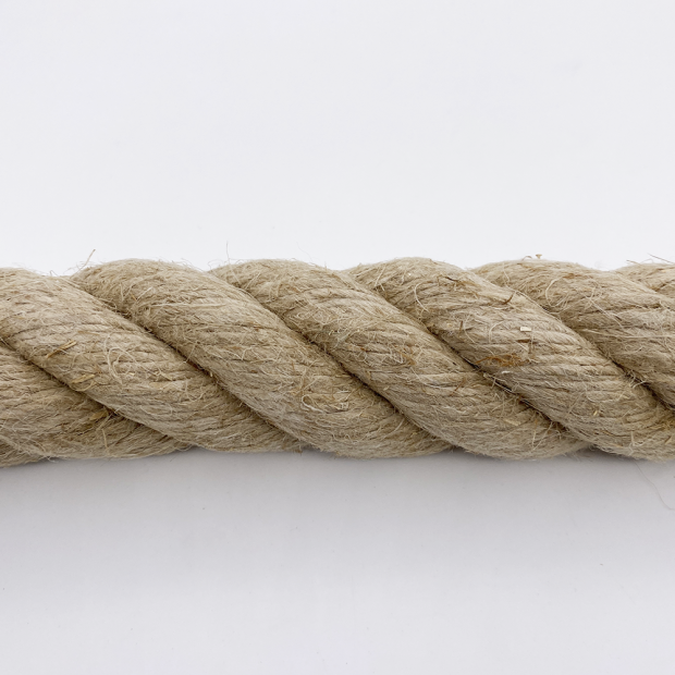 Polished hemp rope