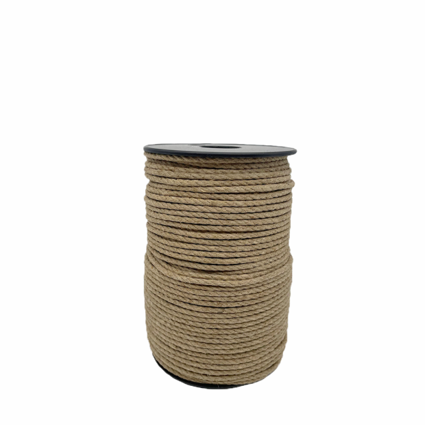 Polished hemp rope 8mm Spool 100m