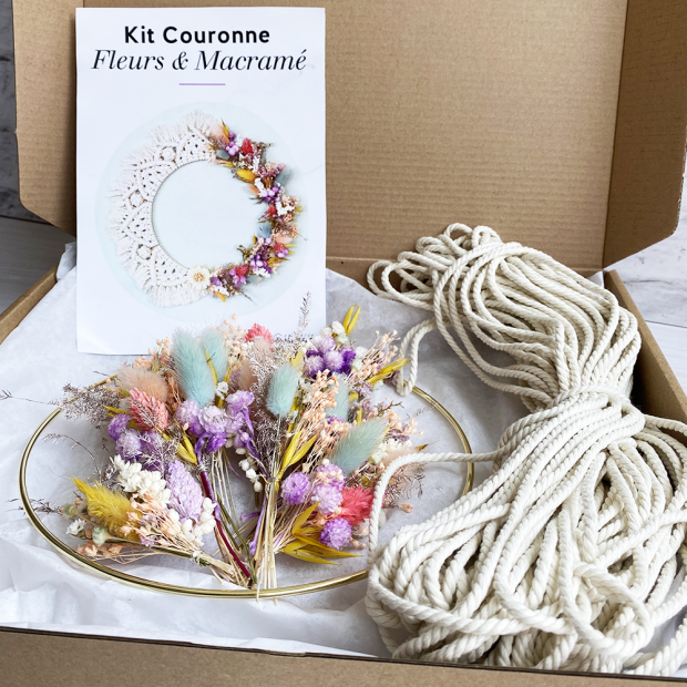 Kit Corona Bora Bora – Macramé y Flores Secas