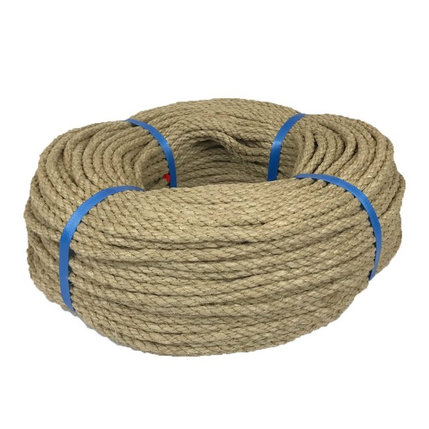 Polished hemp rope 8mm Spool 100m