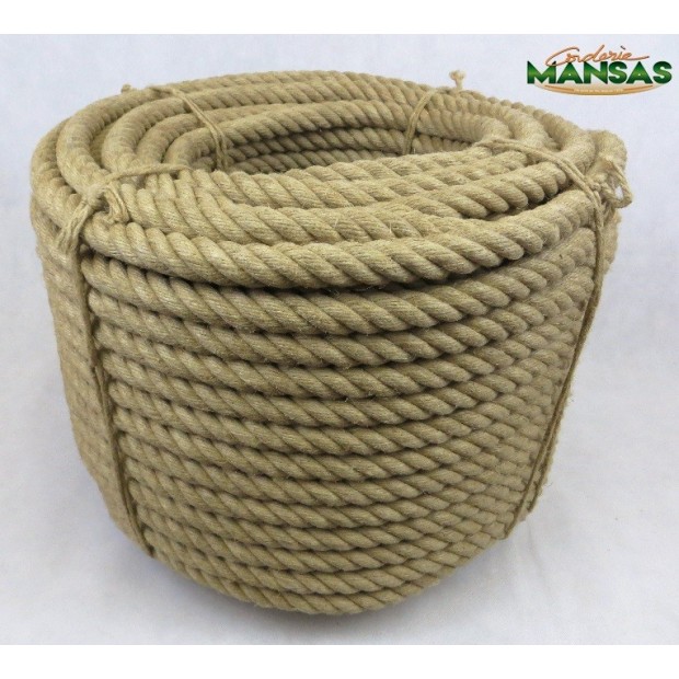 Corde chanvre poli 8mm bobine 100m